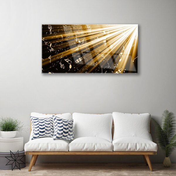 Tablou pe sticla Abstract Art Galben Negru Alb