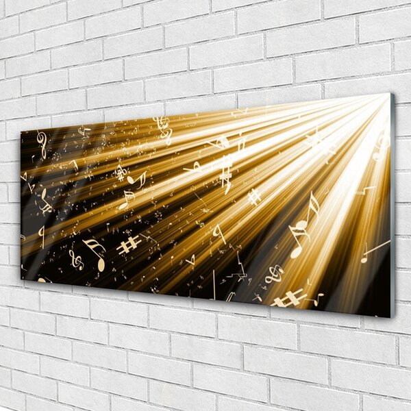 Tablou pe sticla Abstract Art Galben Negru Alb