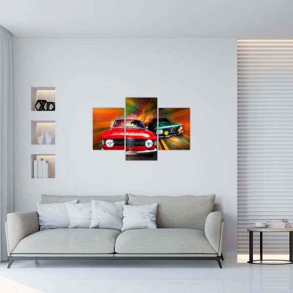 Tablou - Mașini de curse retro (90x60 cm)