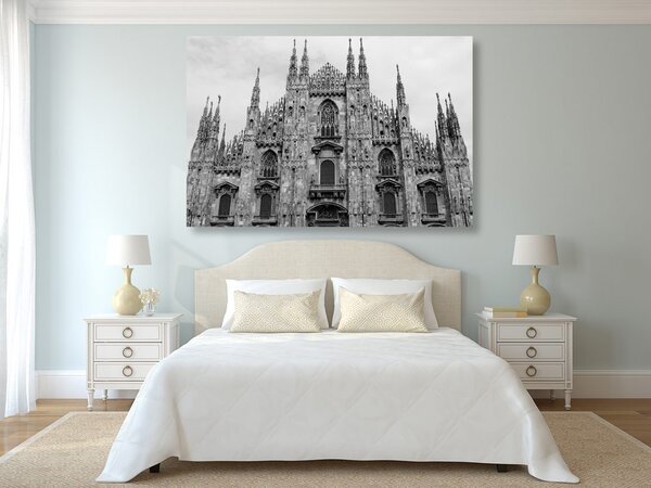 Tablou catedrala în Milano în design alb-negru