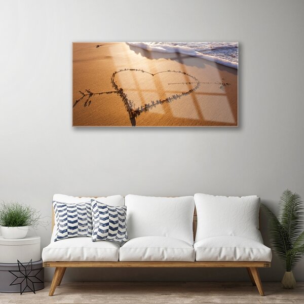 Tablou pe sticla Beach Art Yellow