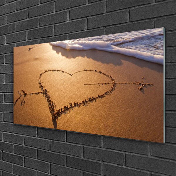 Tablou pe sticla Beach Art Yellow