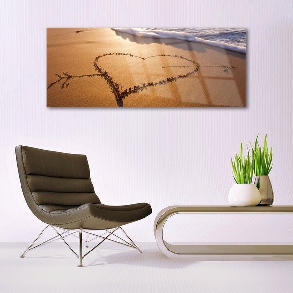 Tablou pe sticla Beach Art Yellow