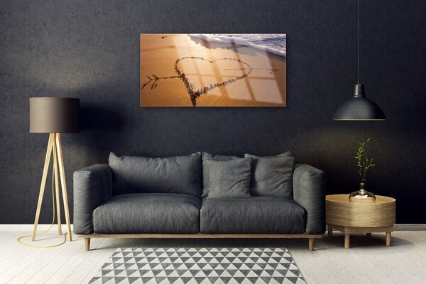 Tablou pe sticla Beach Art Yellow