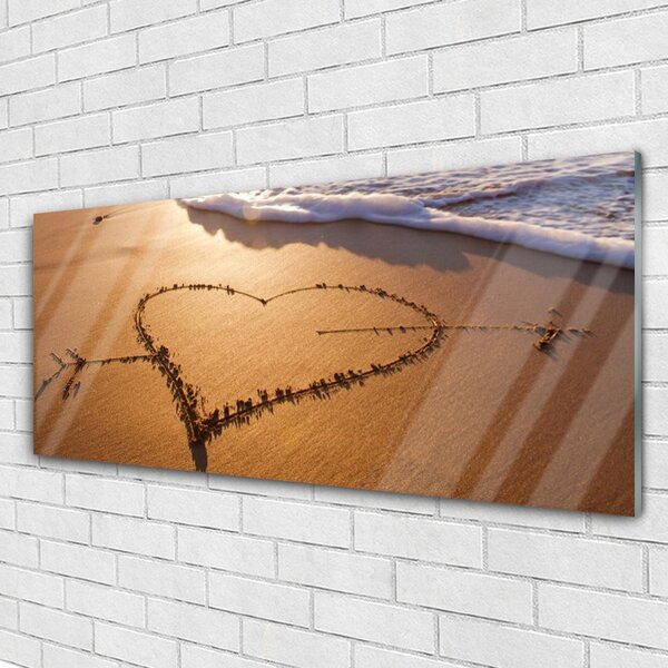 Tablou pe sticla Beach Art Yellow