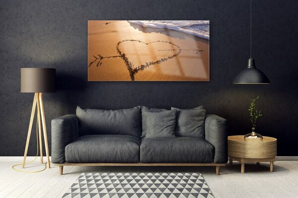 Tablou pe sticla Beach Art Yellow
