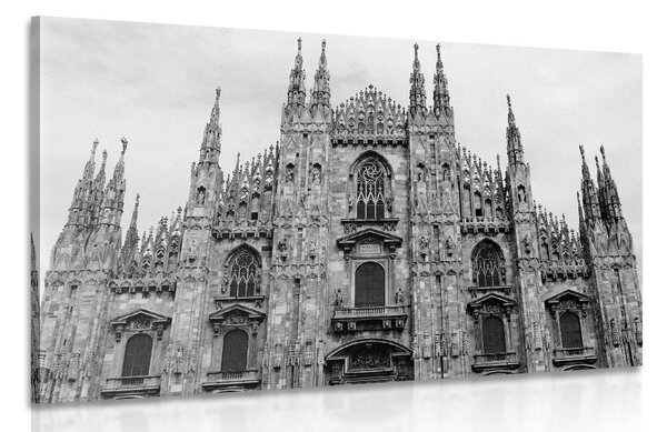 Tablou catedrala în Milano în design alb-negru