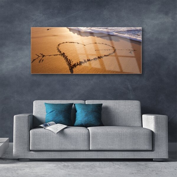 Tablou pe sticla Beach Art Yellow