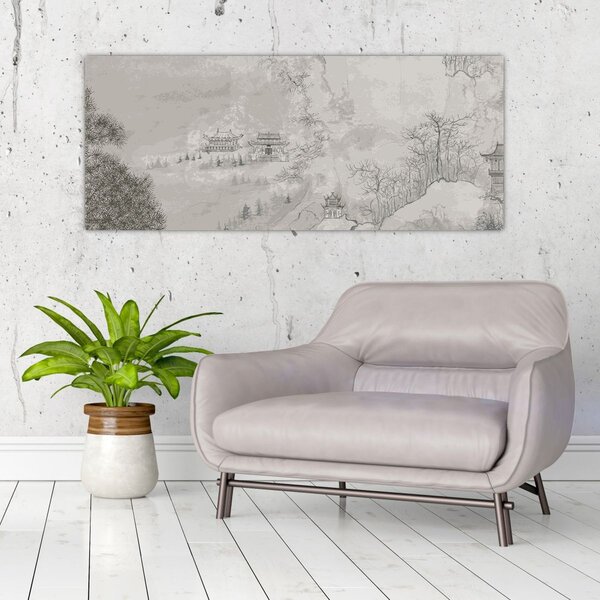 Tablou - Peisaj chinezesc (120x50 cm)
