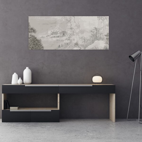Tablou - Peisaj chinezesc (120x50 cm)