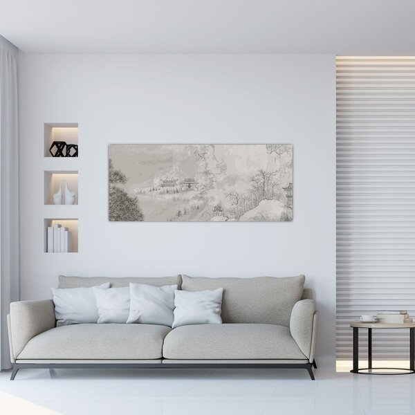 Tablou - Peisaj chinezesc (120x50 cm)