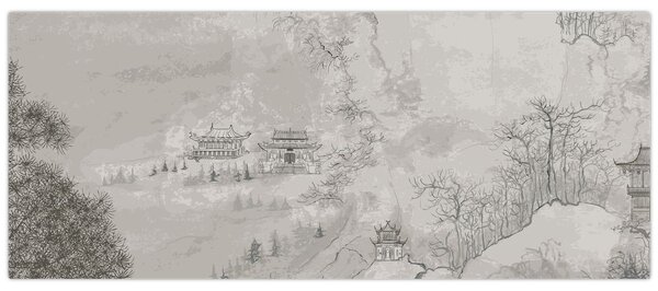 Tablou - Peisaj chinezesc (120x50 cm)