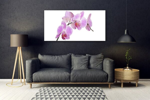 Tablou pe sticla Flori roz Floral