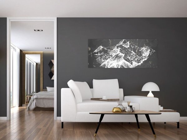 Tablou - Ilustrație de munți (120x50 cm)