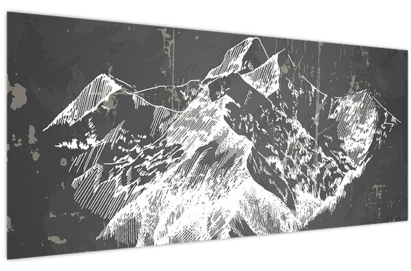 Tablou - Ilustrație de munți (120x50 cm)