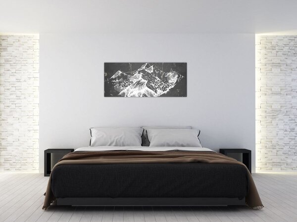 Tablou - Ilustrație de munți (120x50 cm)