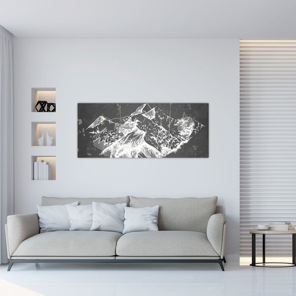 Tablou - Ilustrație de munți (120x50 cm)