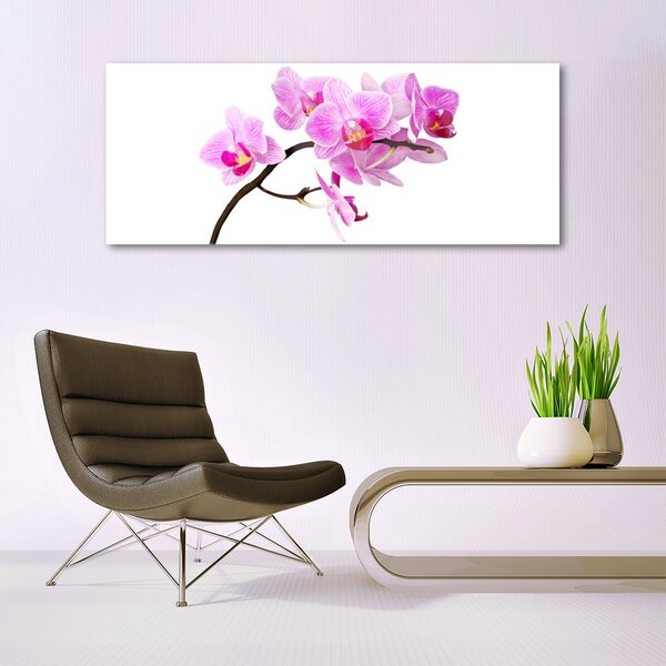 Tablou pe sticla Flori Floral Roz Maro