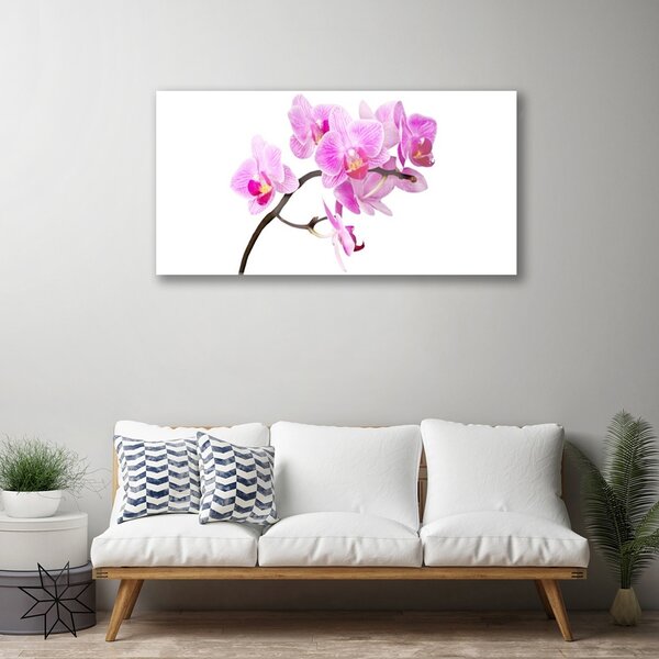 Tablou pe sticla Flori Floral Roz Maro