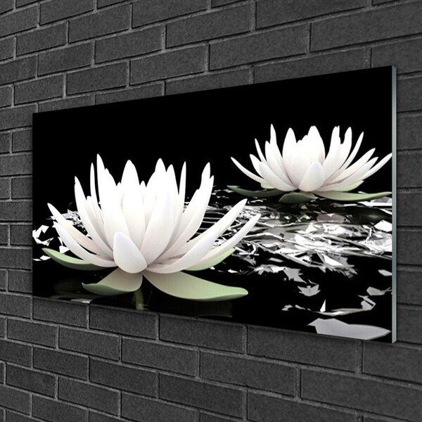Tablouri acrilice Flori Floral Alb Negru