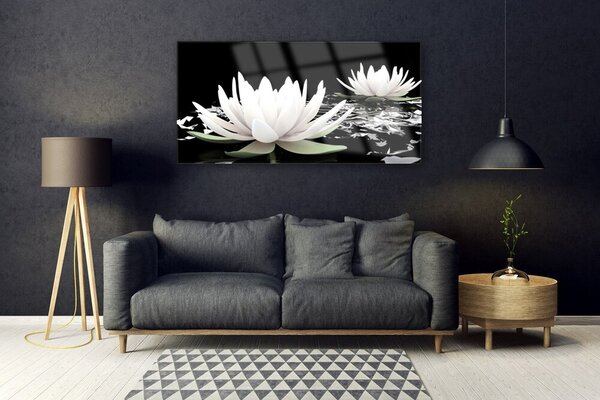 Tablouri acrilice Flori Floral Alb Negru