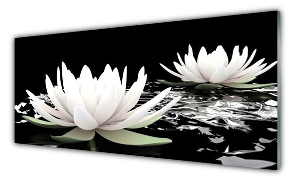 Tablouri acrilice Flori Floral Alb Negru