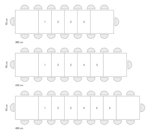 MASA BIG FAMILY, picior X, 480 cm - GRI CIMENT - 160 cm / 90 cm / h 77