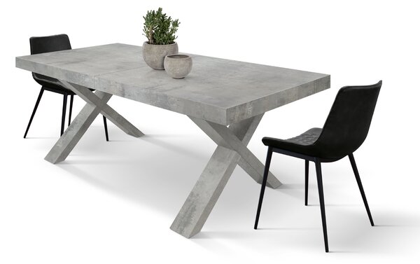 Masa Linda extensibila ,blat pal, picior lemn - GRI INTEGRAL - 160 cm / 90 cm / h 77