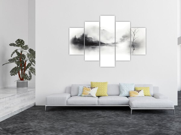 Tablou - pictură cu cerneală de peisaj (150x105 cm)