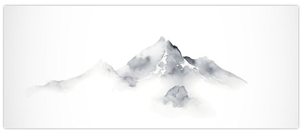 Tablou - Pictură cu cerneală de munți (120x50 cm)