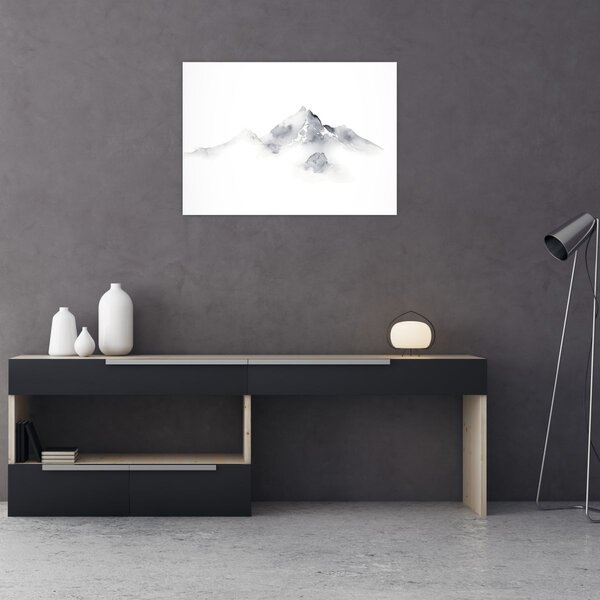 Tablou - Pictură cu cerneală de munți (70x50 cm)