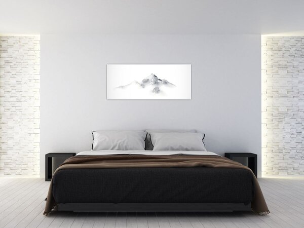 Tablou - Pictură cu cerneală de munți (120x50 cm)