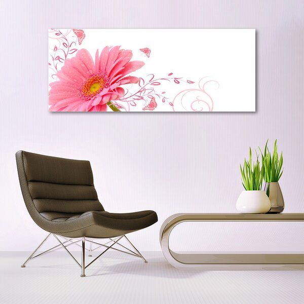 Tablou pe sticla Florale flori roz