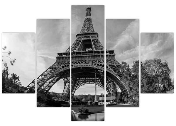 Tablou - Turnul Eiffel, alb-negru (150x105 cm)