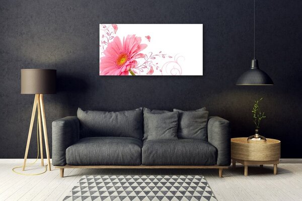 Tablou pe sticla Florale flori roz