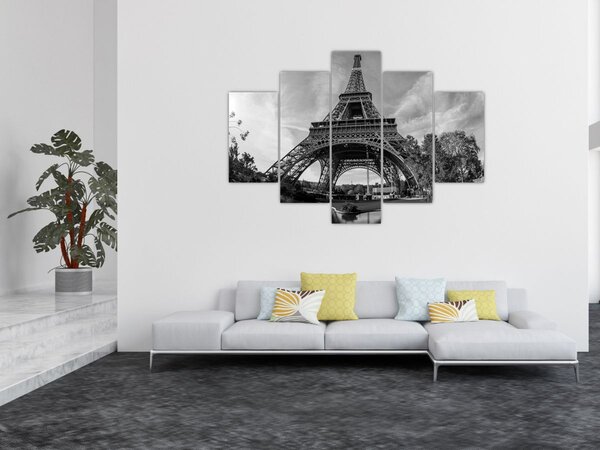 Tablou - Turnul Eiffel, alb-negru (150x105 cm)