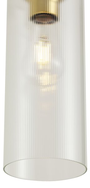 Lampă suspendată Art Deco aurie cu sticlă transparentă pentru sistem de șină monofazat - Iconic Laura
