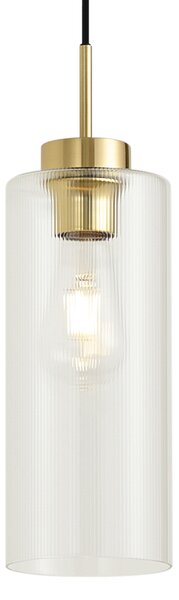 Lampă suspendată Art Deco aurie cu sticlă transparentă pentru sistem de șină monofazat - Iconic Laura