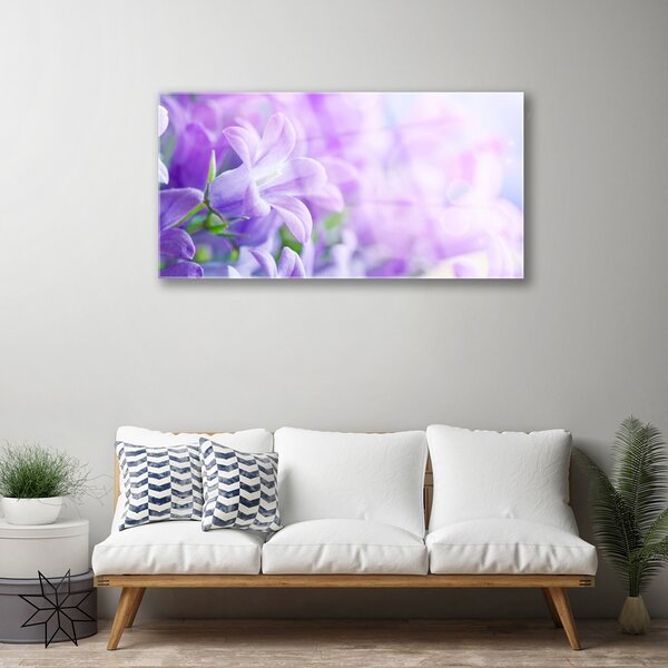 Tablou pe sticla Flori roz Floral