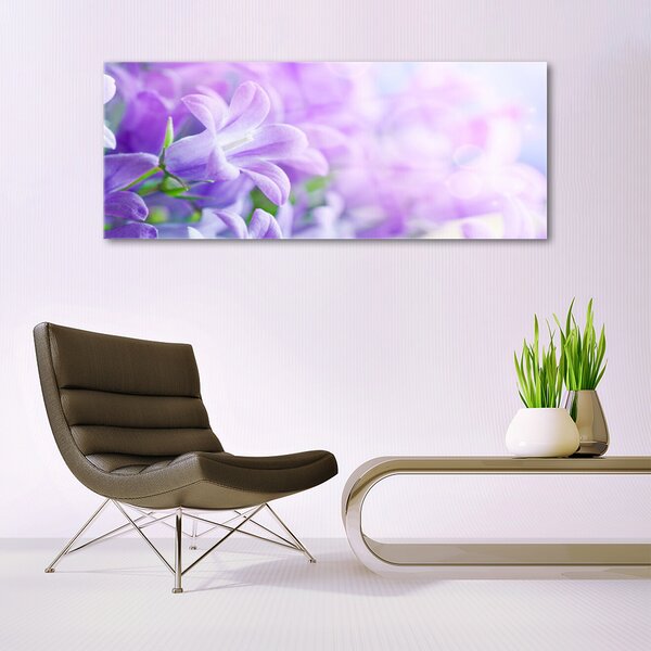 Tablou pe sticla Flori roz Floral