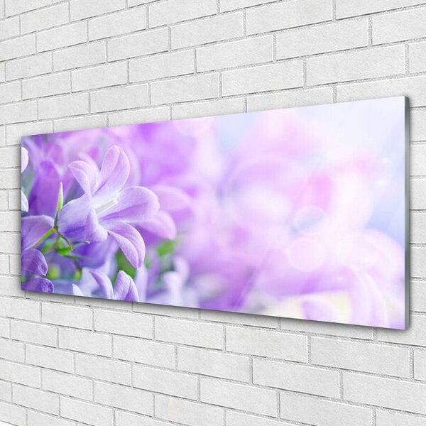 Tablou pe sticla Flori roz Floral