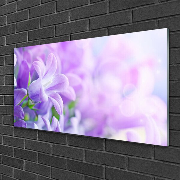 Tablou pe sticla Flori roz Floral