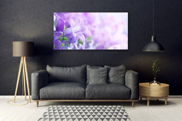 Tablou pe sticla Flori roz Floral