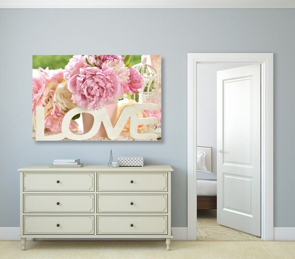 Tablou cu inscripție romantică Love