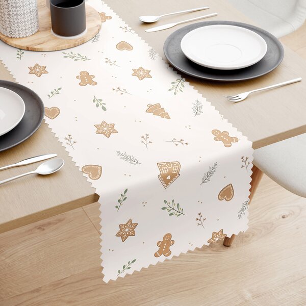 Goldea napron de masă de crăciun impermeabil - fursecuri de crăciun 50x140 cm
