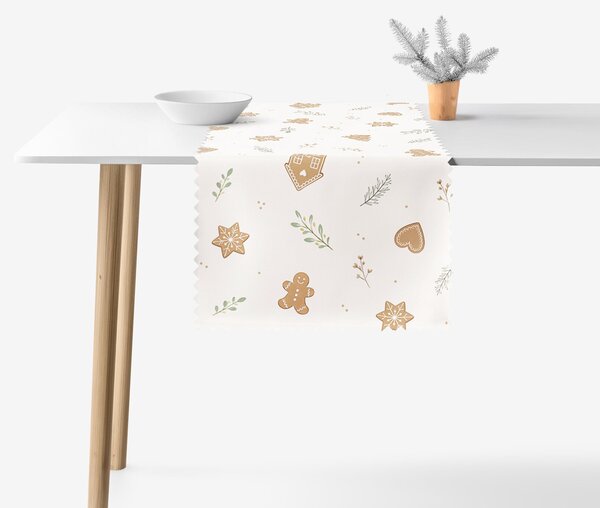 Goldea napron de masă de crăciun impermeabil - fursecuri de crăciun 50x140 cm