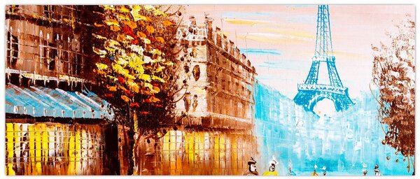 Tablou - Vremea ploioasă și Turnul Eiffel (120x50 cm)