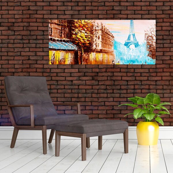 Tablou - Vremea ploioasă și Turnul Eiffel (120x50 cm)