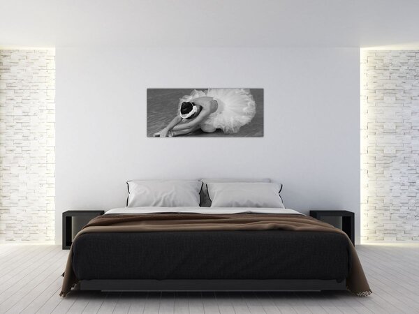 Tablou - Balerină, alb-negru (120x50 cm)