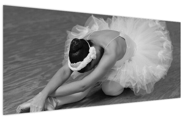 Tablou - Balerină, alb-negru (120x50 cm)